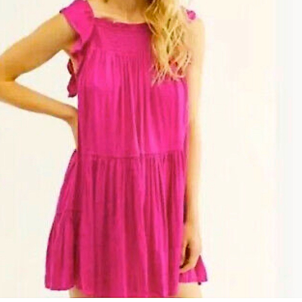 Free People Pink Mini Dress Open Back